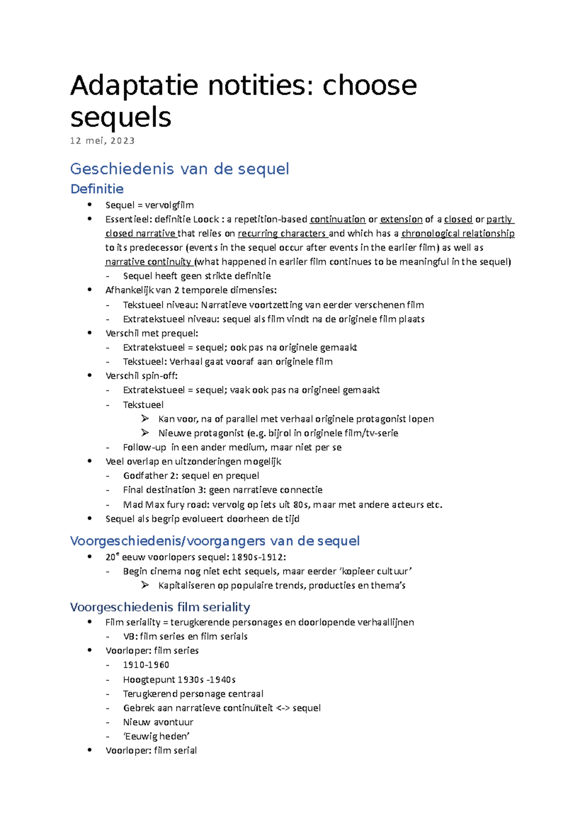 Adaptatie in TFL: les 10 - Choose Sequels - Adaptatie 1 - UAntwerpen ...