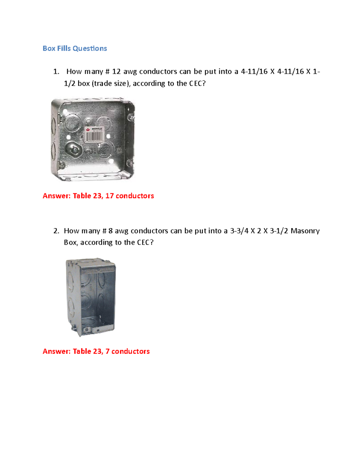Box Fill Questions And Answers W17 Box Fills Questions How Many 12 