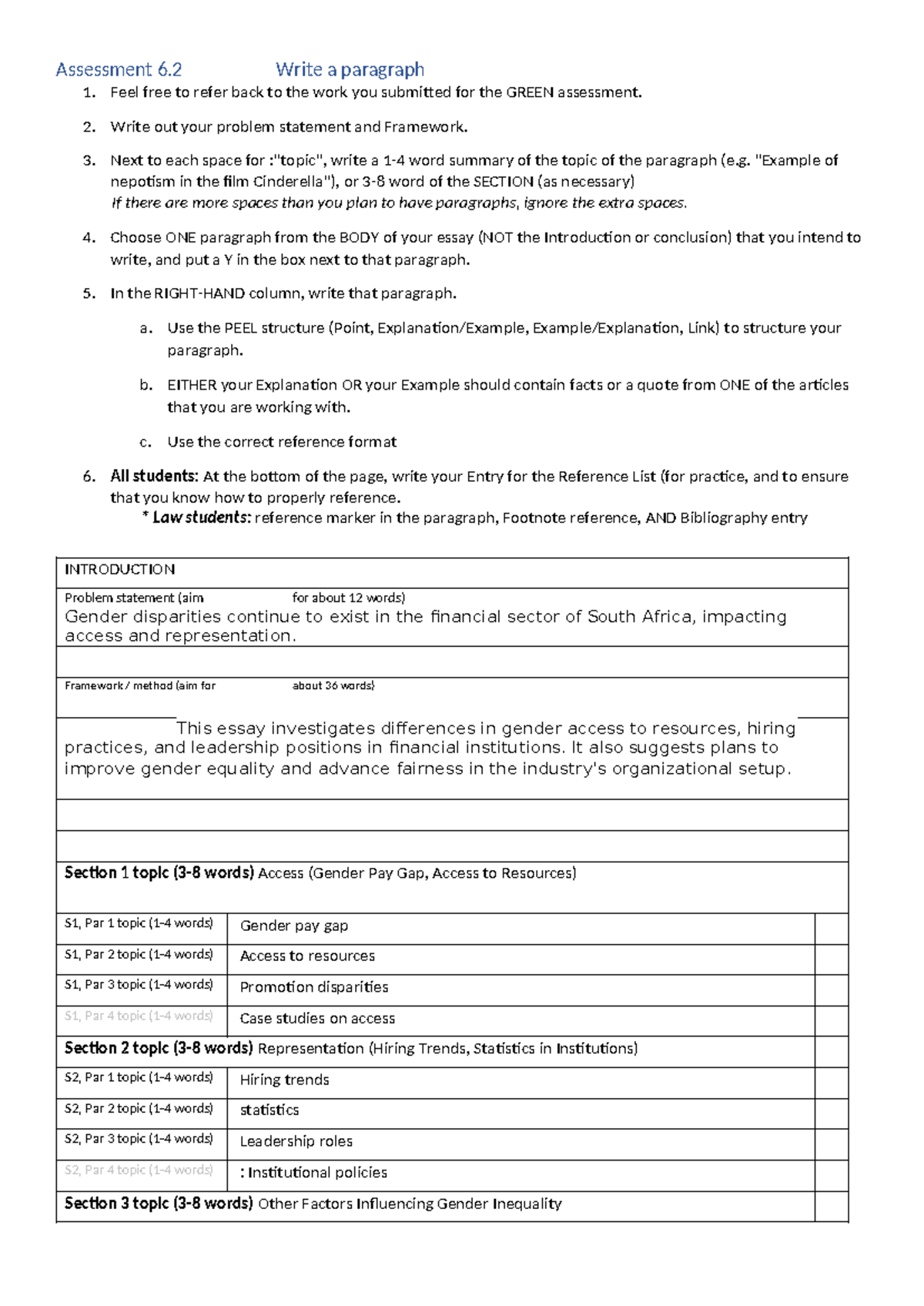 Assessment+6 2+Paragraph+writing - Assessment 6 Write a paragraph 1 ...