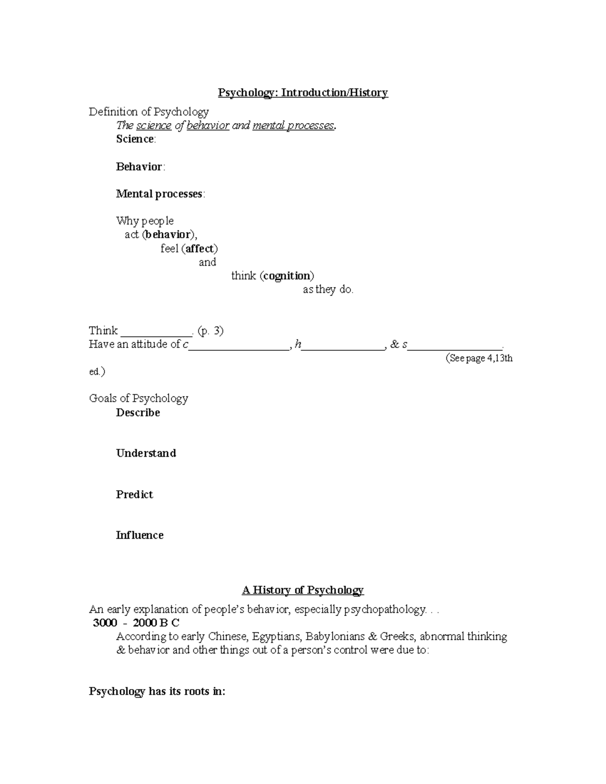 A Psycholody Intro & Hx Sum2021 Psychology Introduction/History