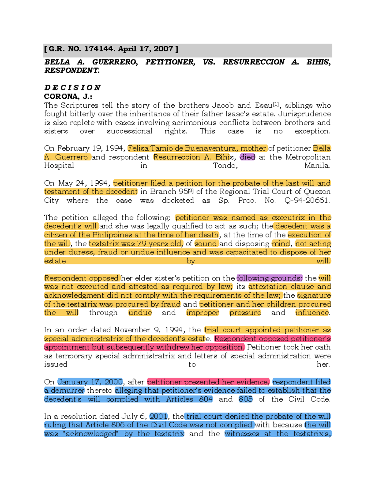 Successions (Introduction to Law) - [ G. NO. 174144. April 17, 2007 ...