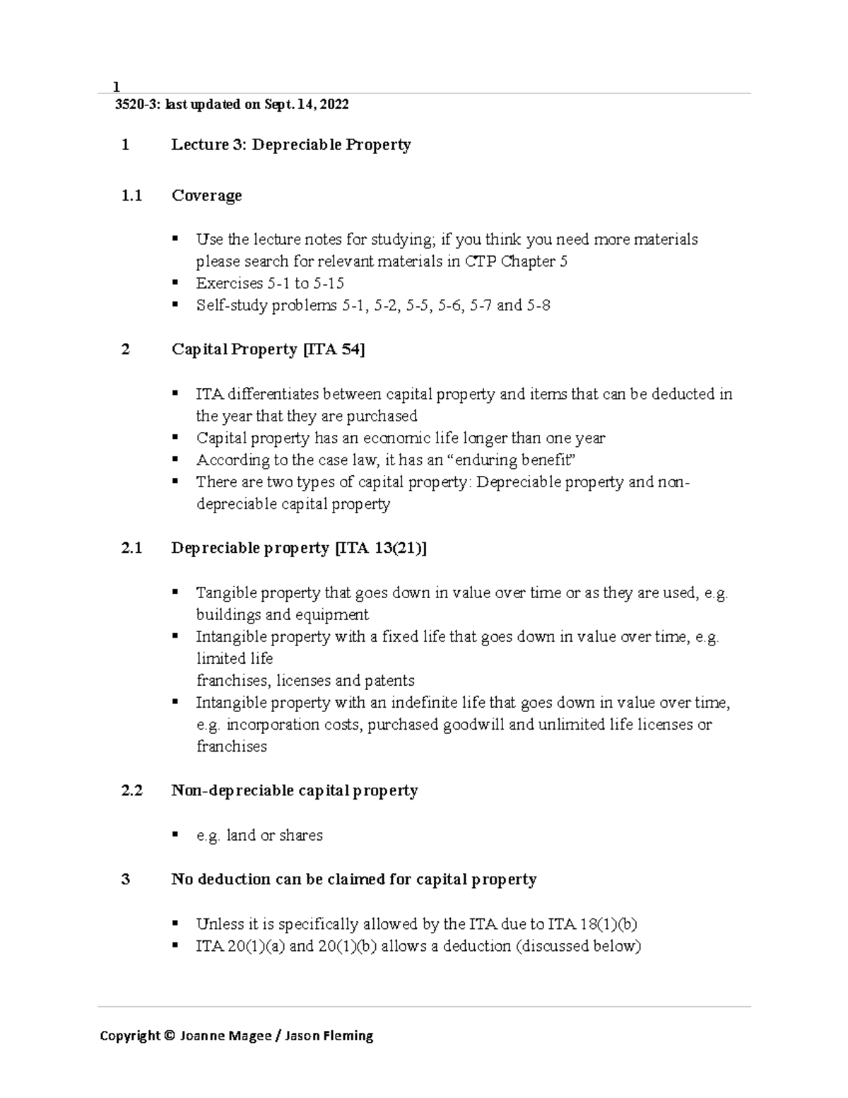 Lecture 3 Notes For All Profs 3520 3 Last Updated On Sept 14 2022 1 Lecture 3 7354