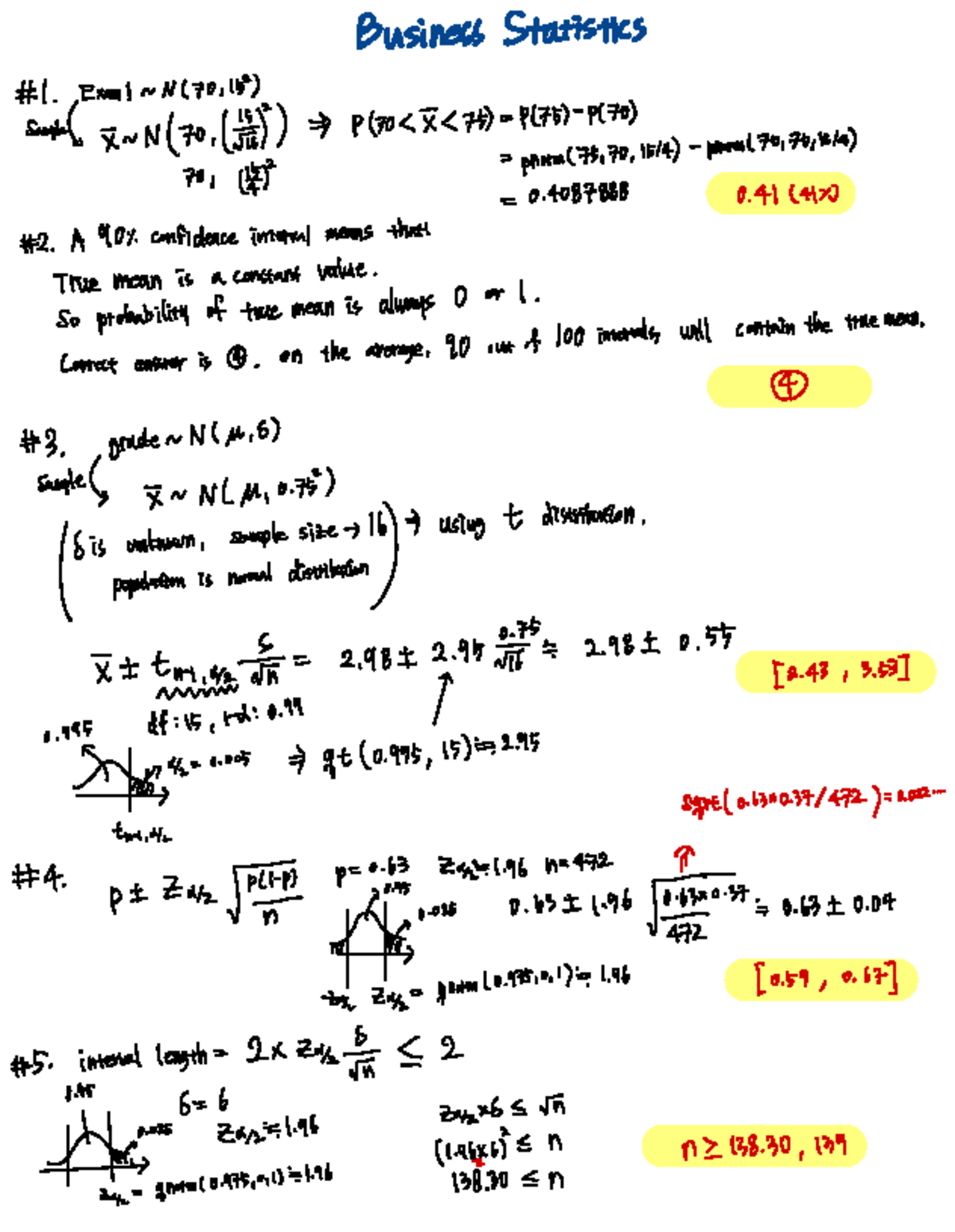Hw#4 - homework solution - BusinessStatisfics # l . ExamI N N ( 70 , 15 ...