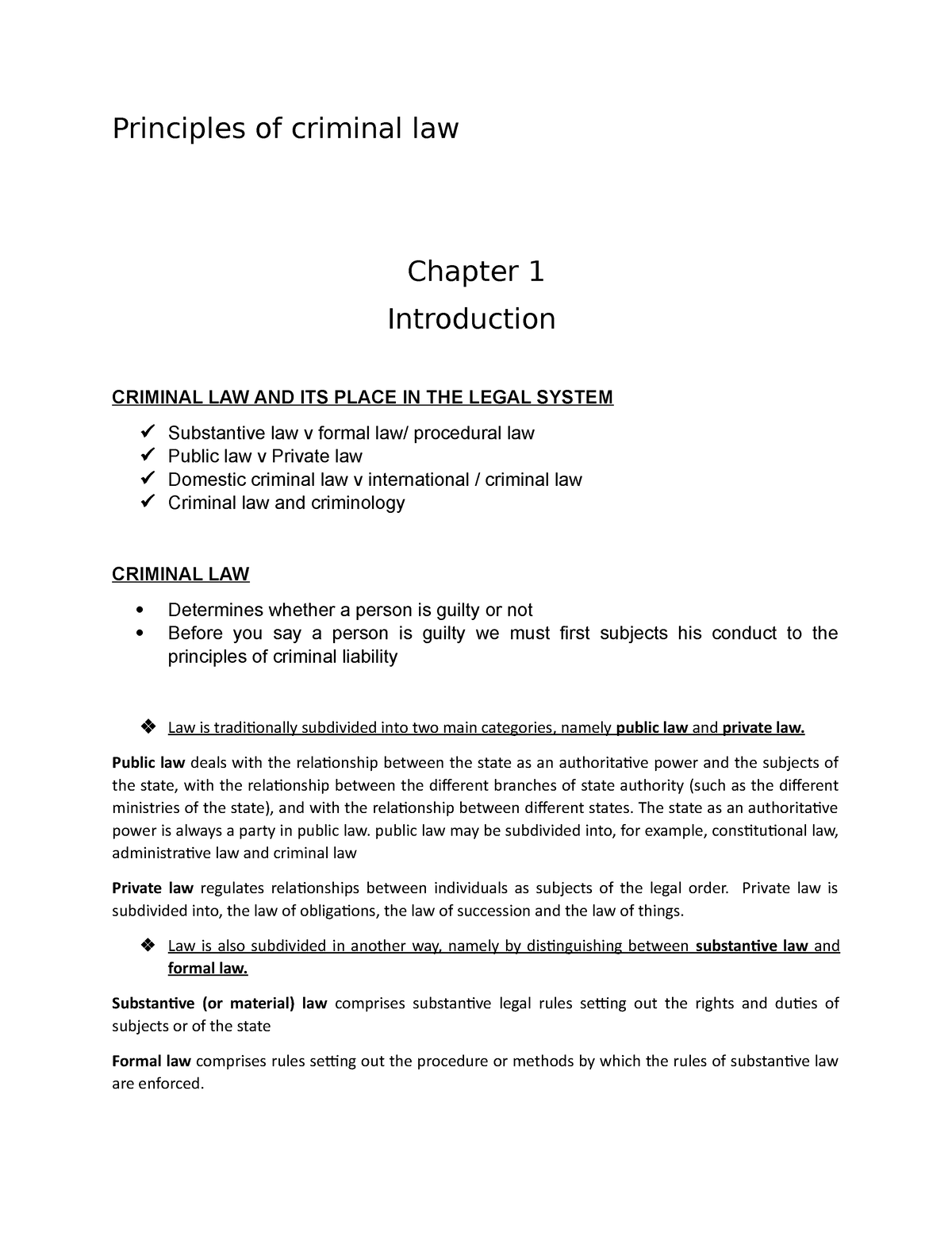 criminal law practice essay