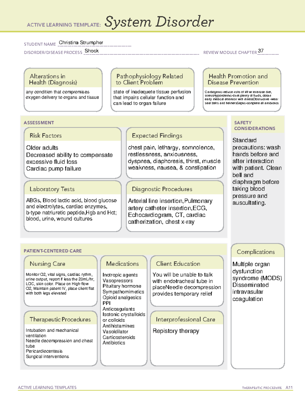 Christina Strumpher System Disorder Shock - ACTIVE LEARNING TEMPLATES ...