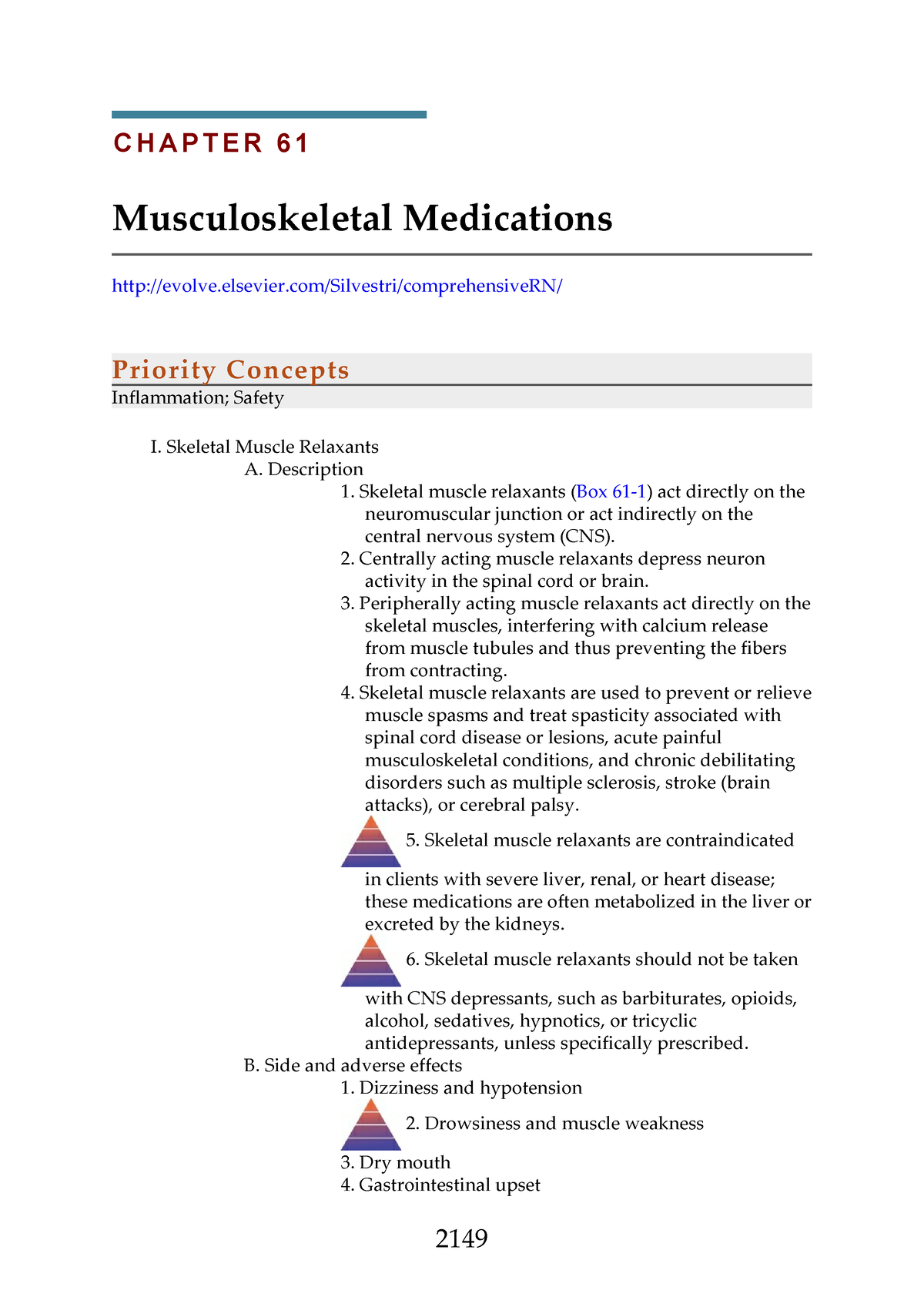 Saunders Musculoskeletal Medications RN Nclex 61 - C H A P T E R 6 1 ...