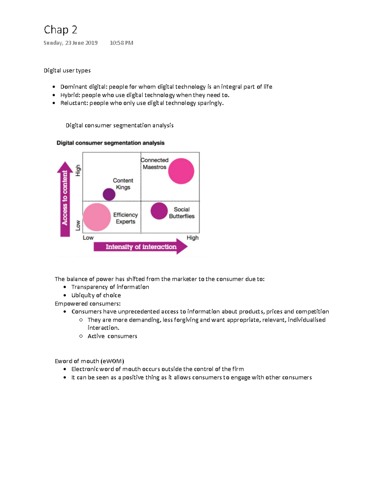 week 2 summary notes - Chap 2 Sunday, 23 June 2019 10:58 PM Digital ...