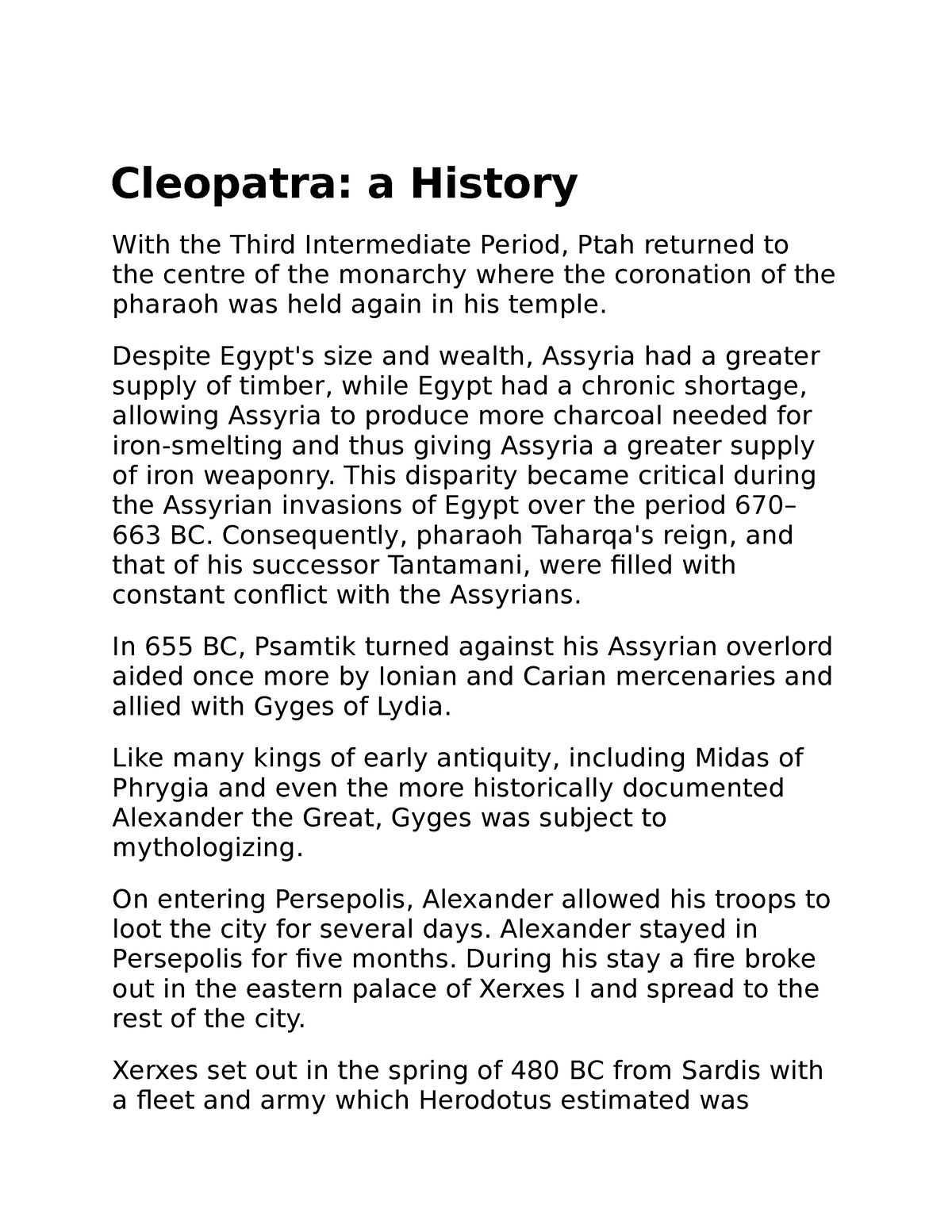 essay on cleopatra