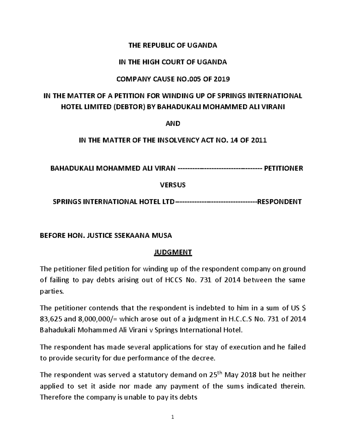 2020ughccd25 0 Lecture notes 2 THE REPUBLIC OF UGANDA IN THE HIGH