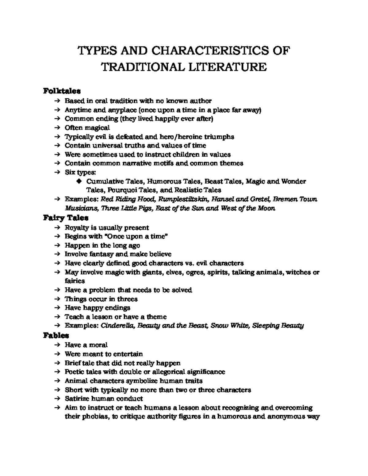 types-and-characteristics-of-traditional-literature-types-and