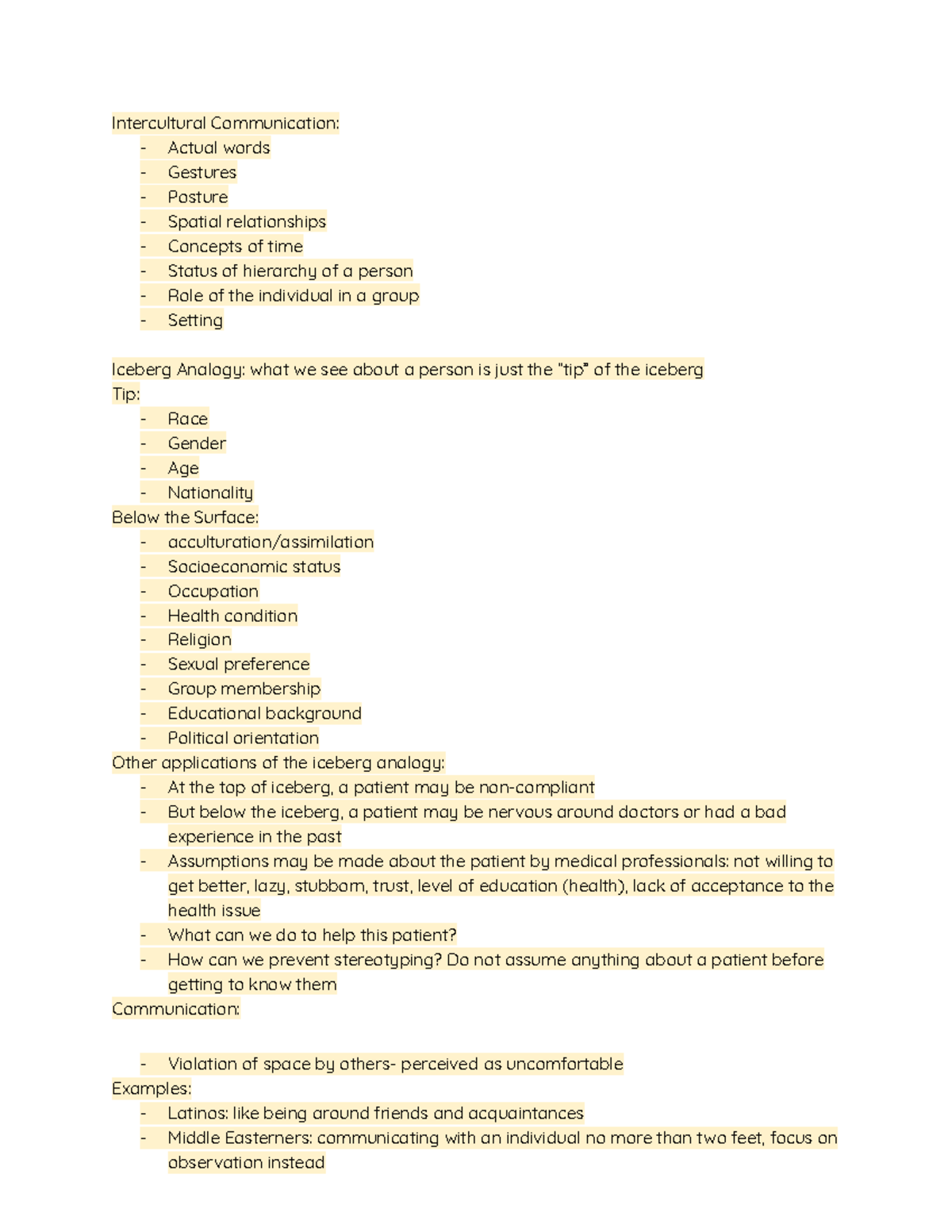 Chapter 3 Notes NUSC 1167 - Intercultural Communication: - Actual words ...