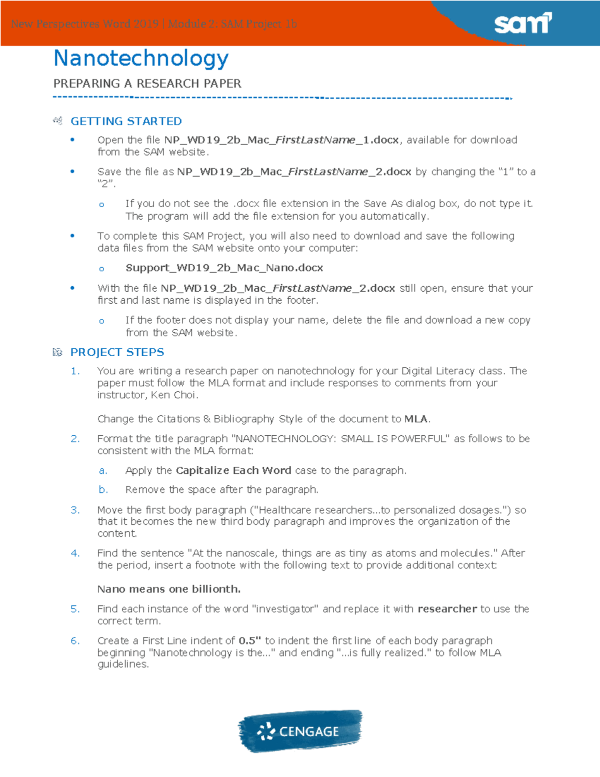 Instructions NP WD19 - Nanotechnology PREPARING A RESEARCH PAPER ...