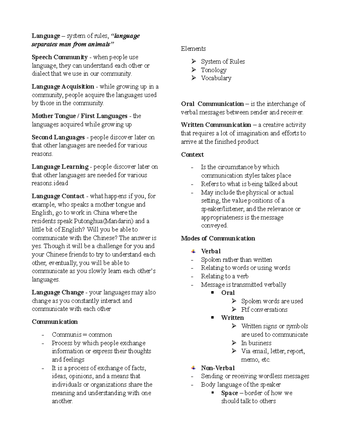 Purposive Communication. Module 1 Quiz - Language – system of rules ...