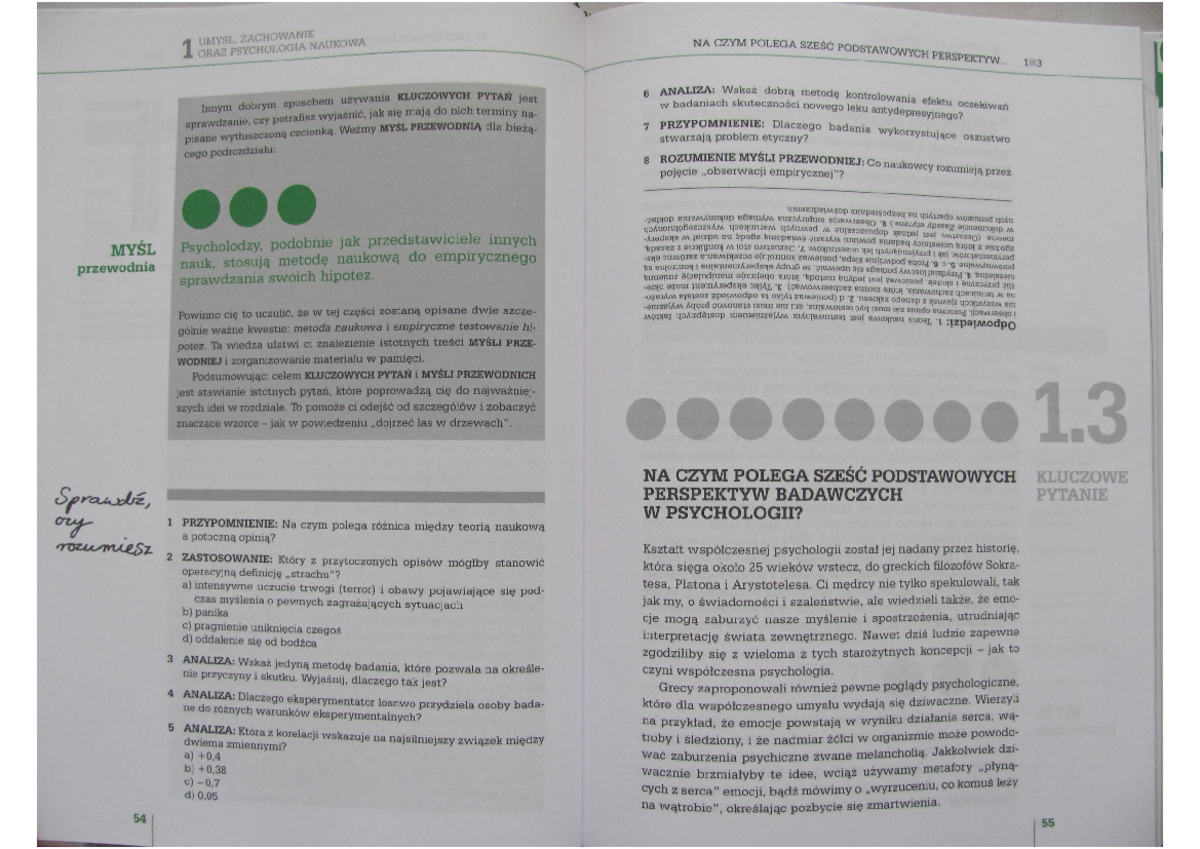 T1. tom I rozdzial 3 - tak - UMYSL ZACHOWANIE 1 ORAZ PSYCHOLOGIA