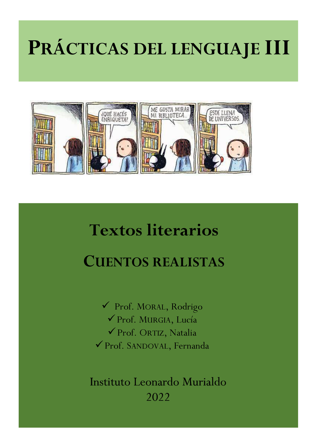 PDL-3ro-Textos literarios-Cuentos realistas - PRÁCTICAS DEL LENGUAJE III  Textos literarios CUENTOS - Studocu