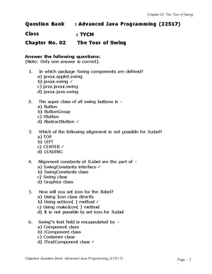 Ajp mcq chapter 2 - It fild - Unit : 02 Swings Swing is a set of ...