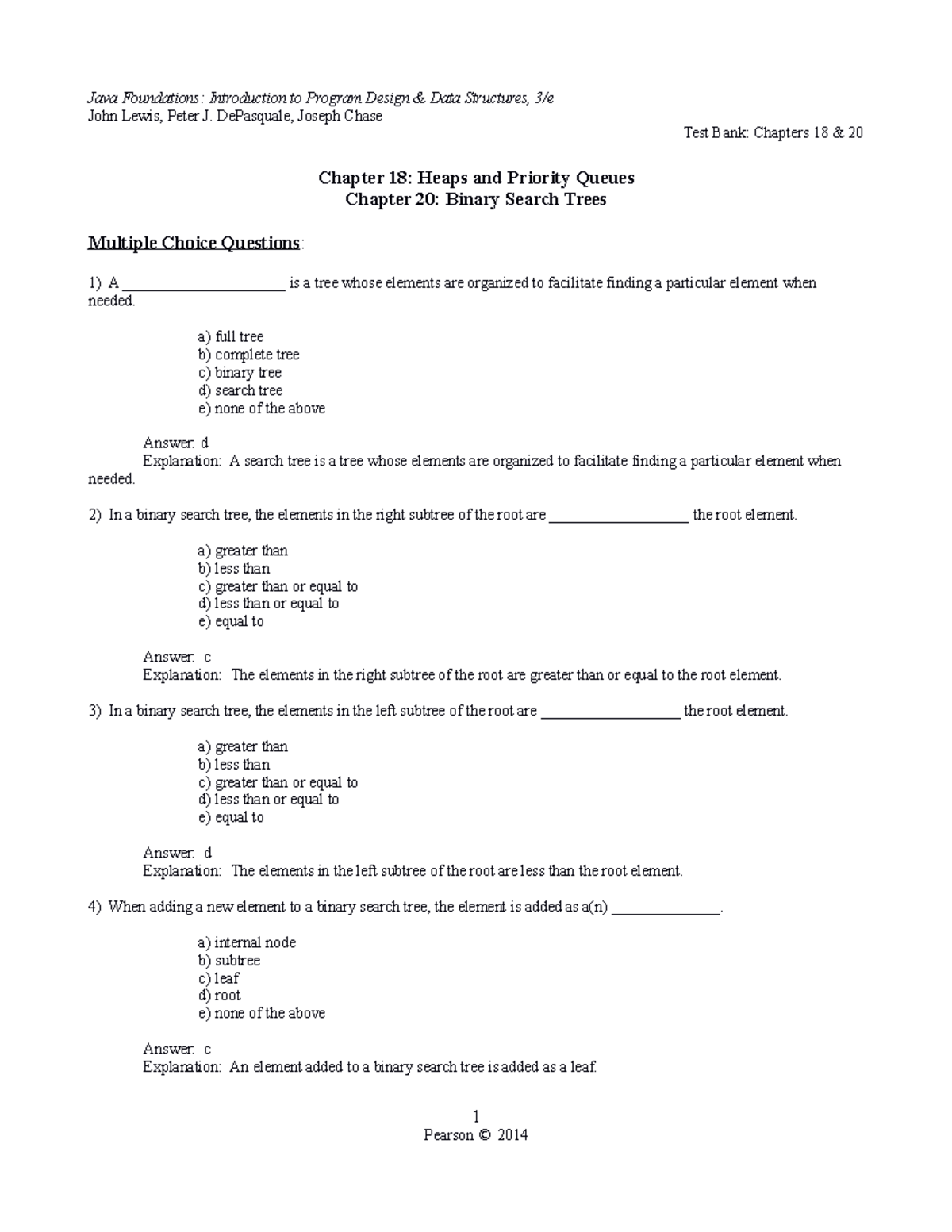 Chapters 18 & 20 - Contains question and answer of selective question ...