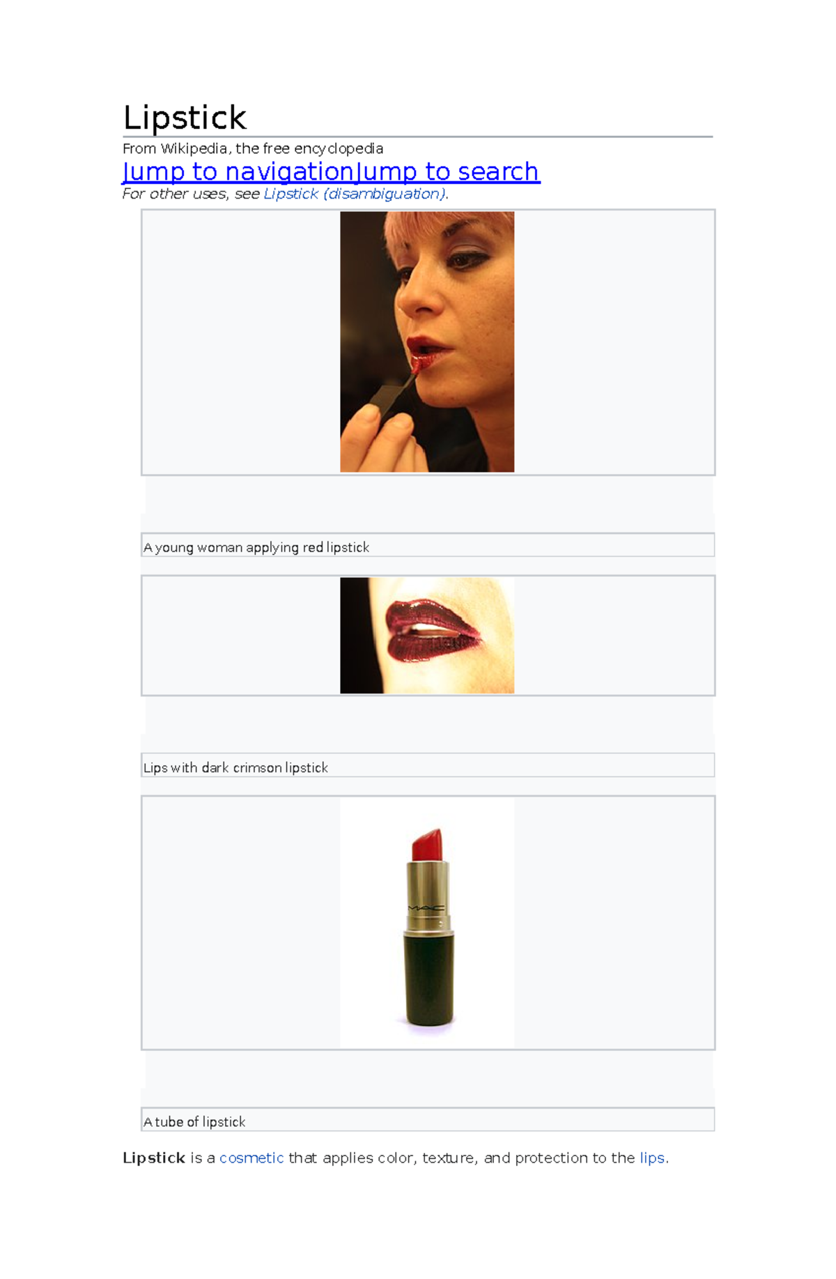 Lipstick Histología Lipstick From Wikipedia, the free encyclopedia