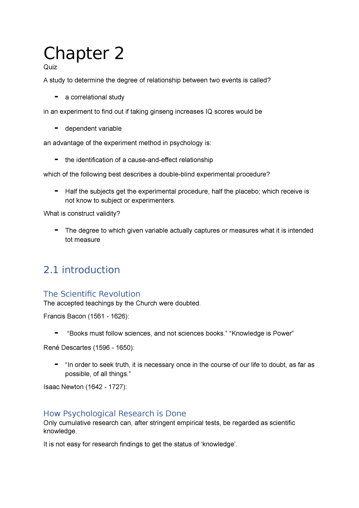 chapter 2 psychological research methods and statistics answers