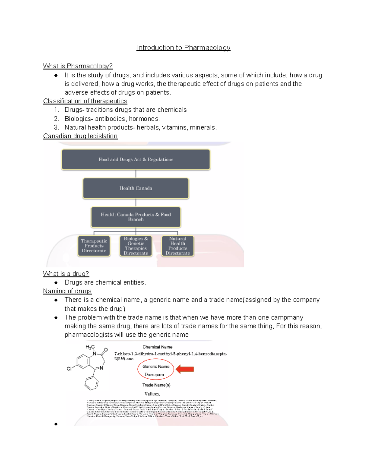 Week 1, Module 1 Lecture Notes. - Introduction To Pharmacology What Is ...