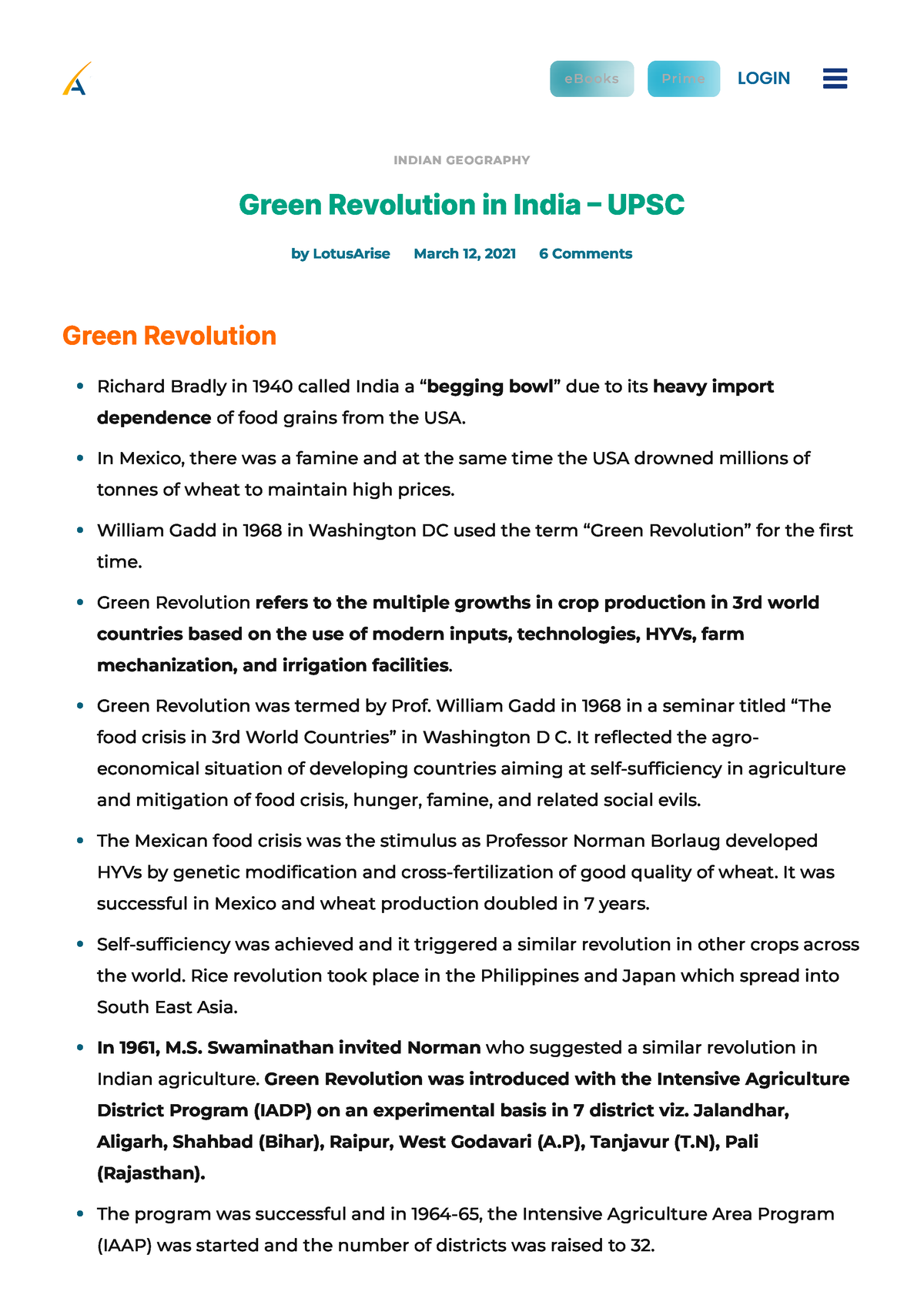 Green Revolution In India - UPSC - INDIAN GEOGRAPHY Green Revolution In ...