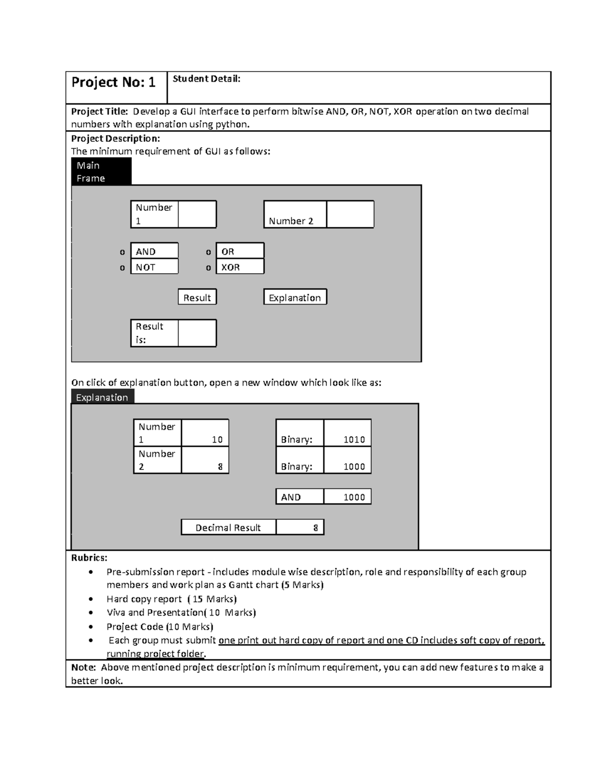 Project Description-PDF - Project No: 1 Student Detail: Project Title ...