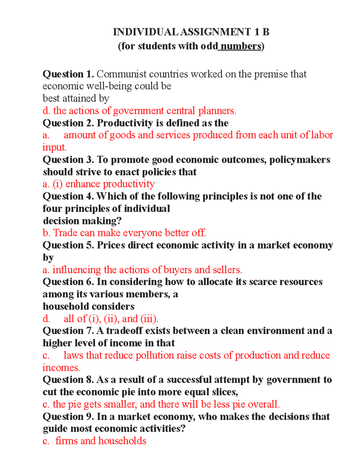 Individual Assignment 1 B - MI17B - INDIVIDUAL ASSIGNMENT 1 B (for ...