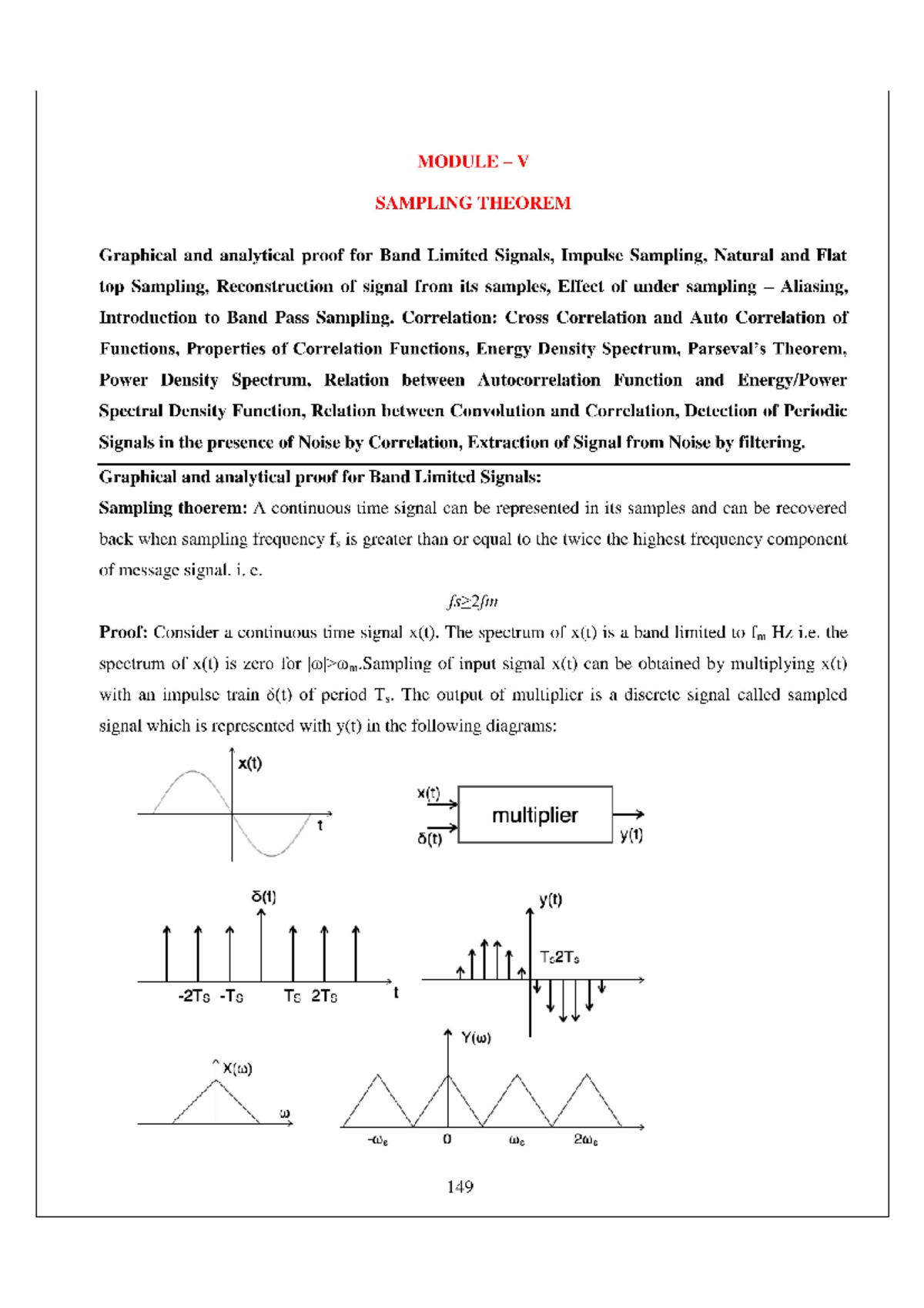 Sampling Theorem - Signals And Systems - Studocu