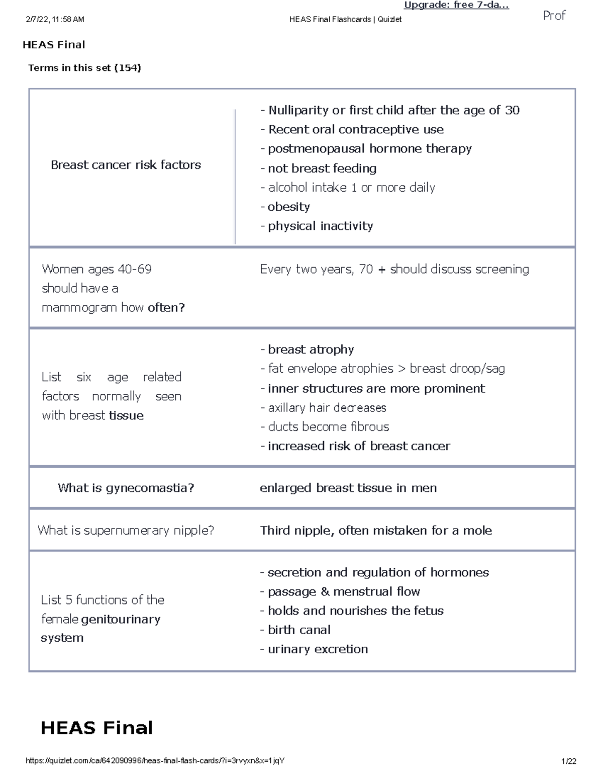 HEAS Final - Notes - 2/7/22, 11:58 AM HEAS Final Flashcards | Quizlet ...