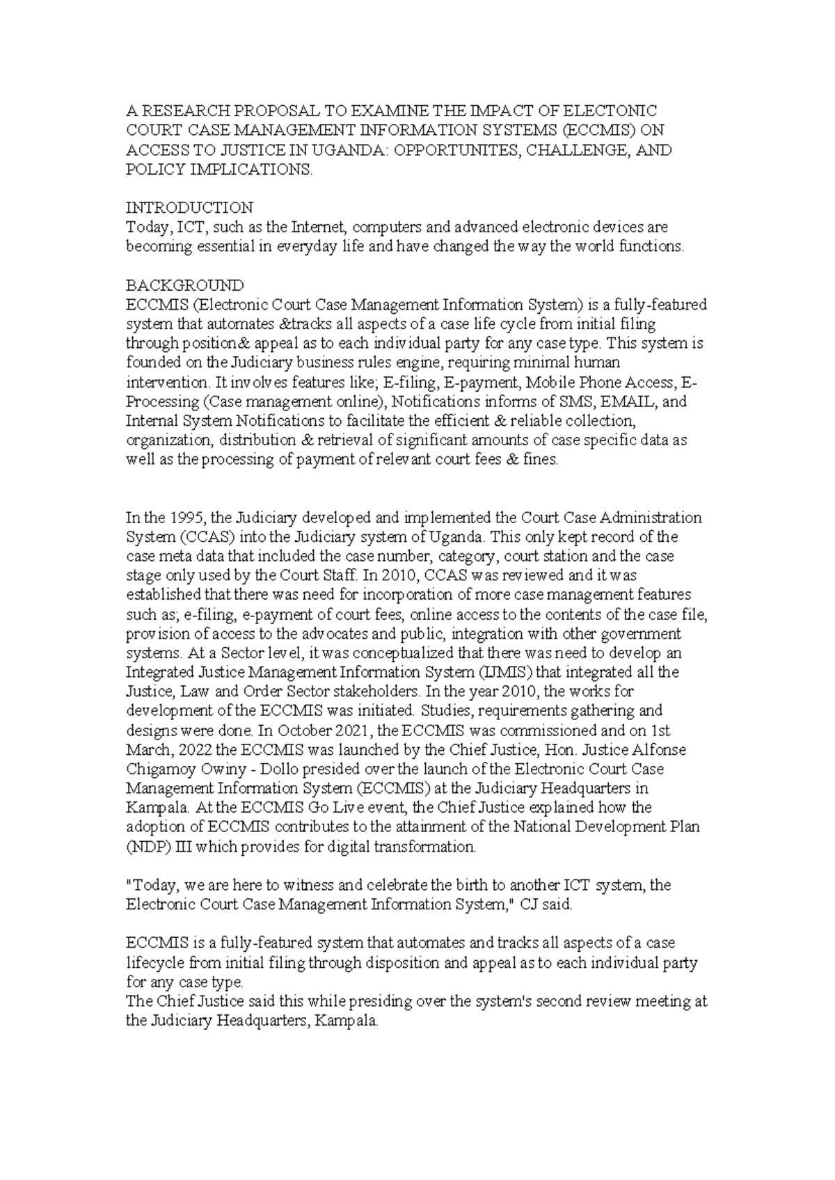 Social research cw 1 - A RESEARCH PROPOSAL TO EXAMINE THE IMPACT OF ...