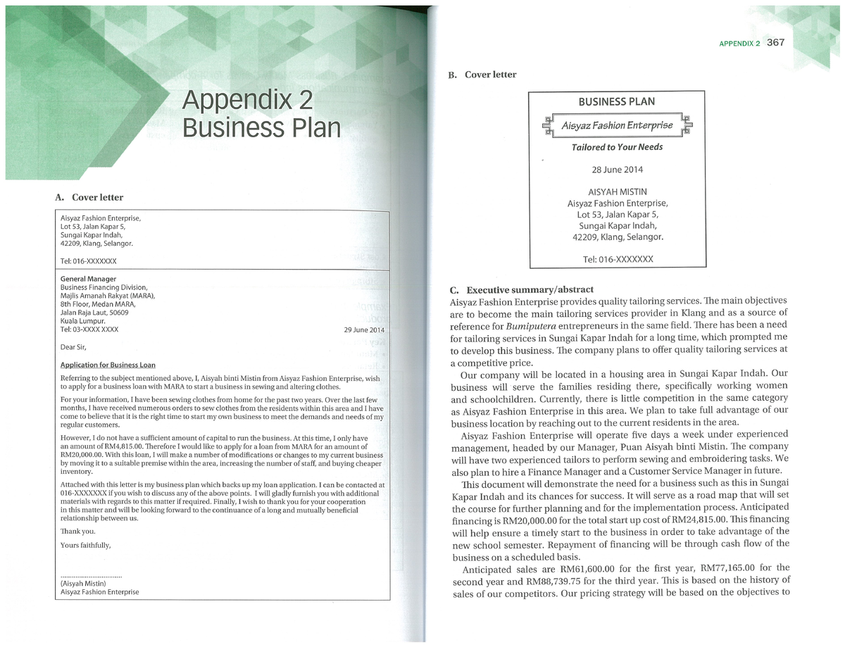 business plan sample entrepreneurship