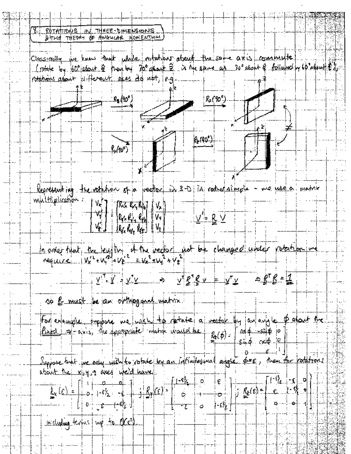 Rotations in three dimensions and the theory of angular momentum - l .2 ...