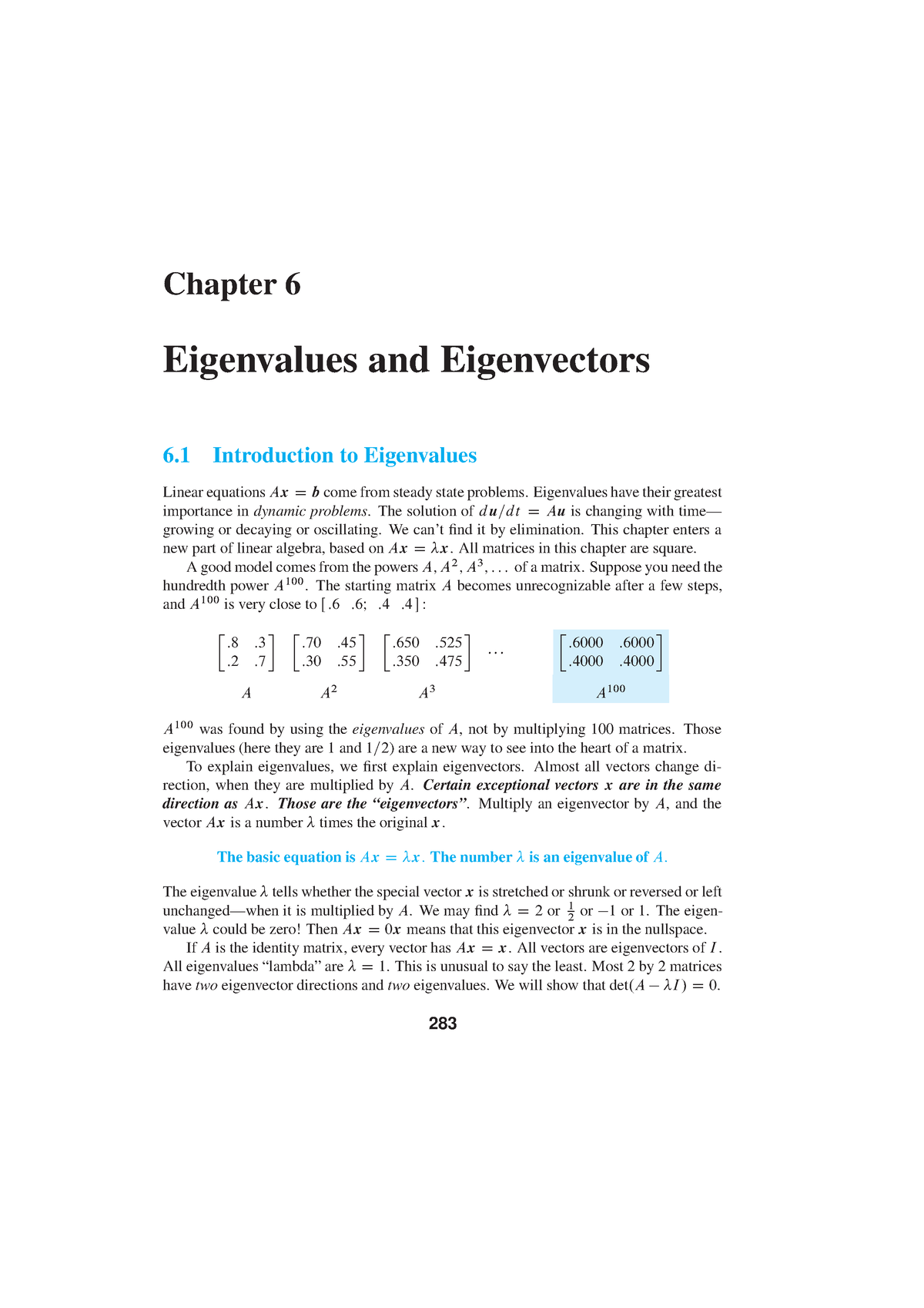 Eigen-1 - Egien - Chapter 6 Eigenvalues And Eigenvectors 6 Introduction ...