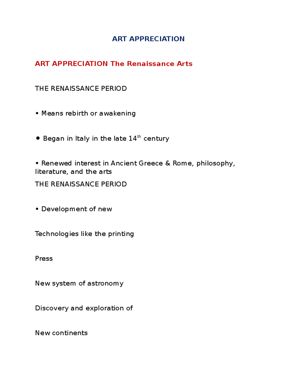 what have you learned in art appreciation essay