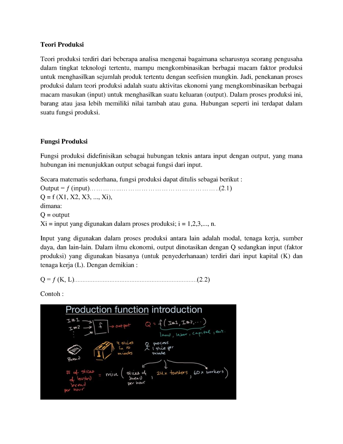 Materi Fungsi Produksi - Teori Produksi Teori Produksi Terdiri Dari ...