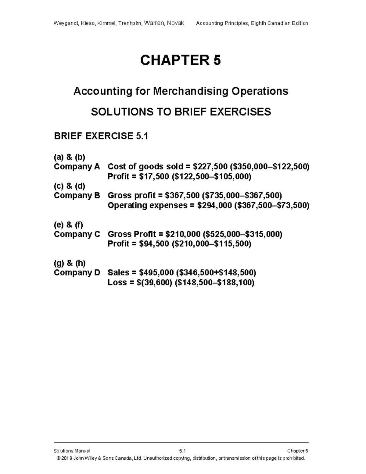 Financial Accounting Chapter 1 Practice Questions Ch05 BEs And Es ...