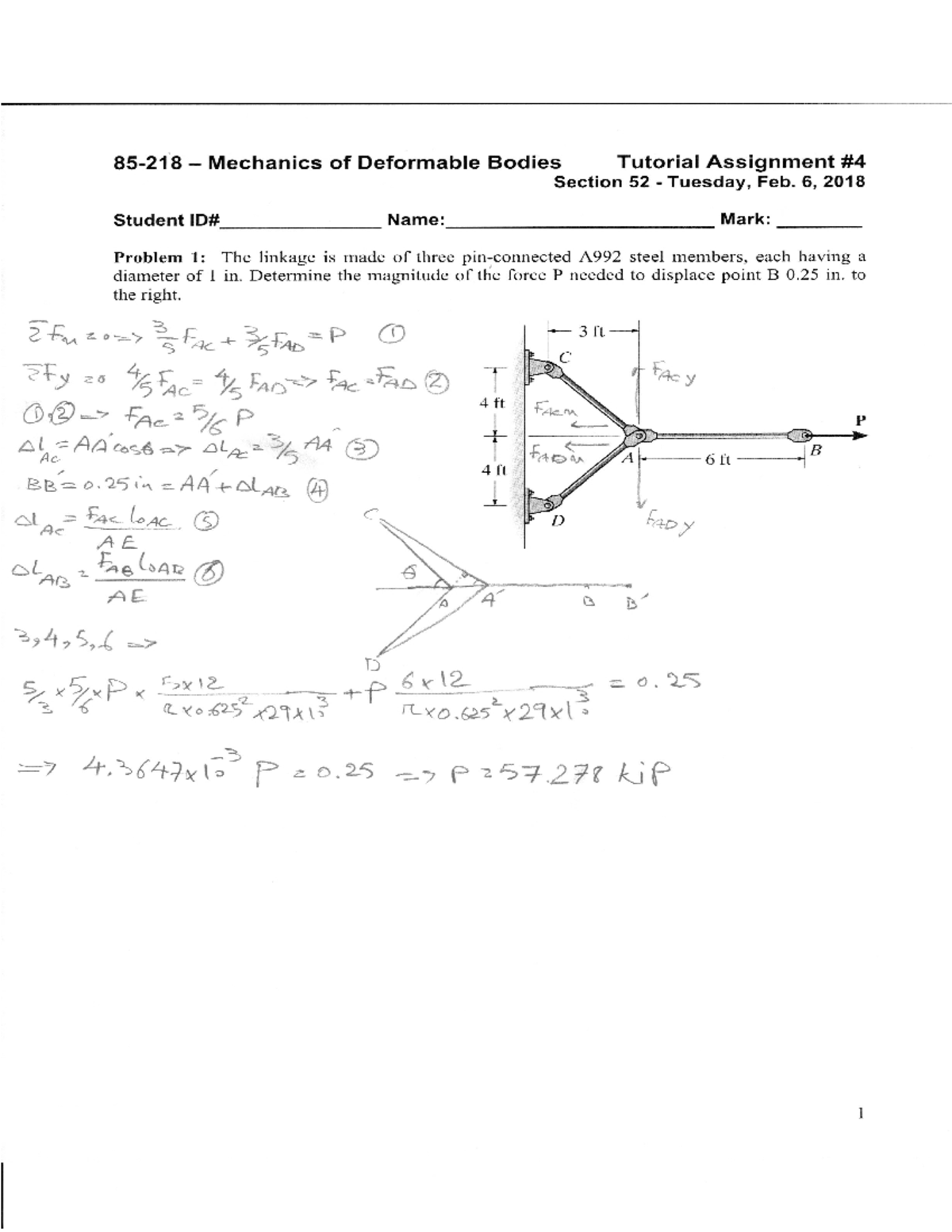 85 218 TA4 52 Solutions - 85-218 — Mechanics Of Deformable Bodies ...