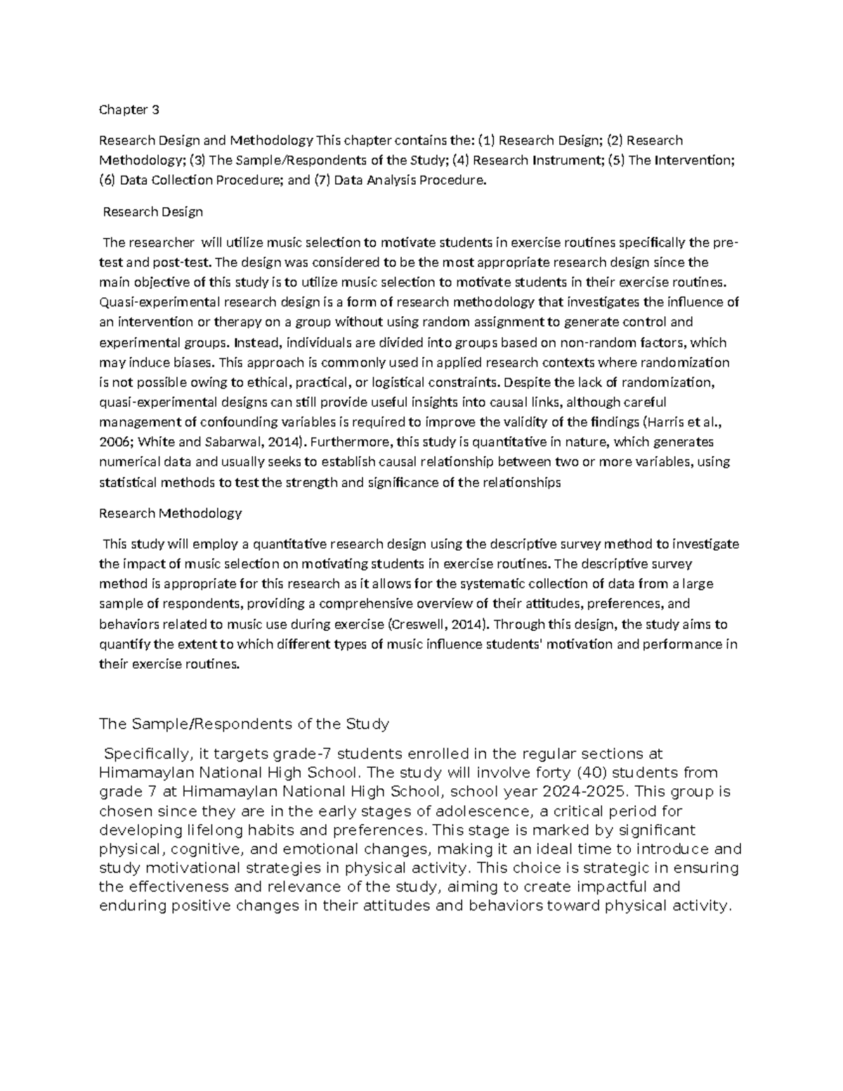 Asa - Hahahaa - Chapter 3 Research Design and Methodology This chapter ...