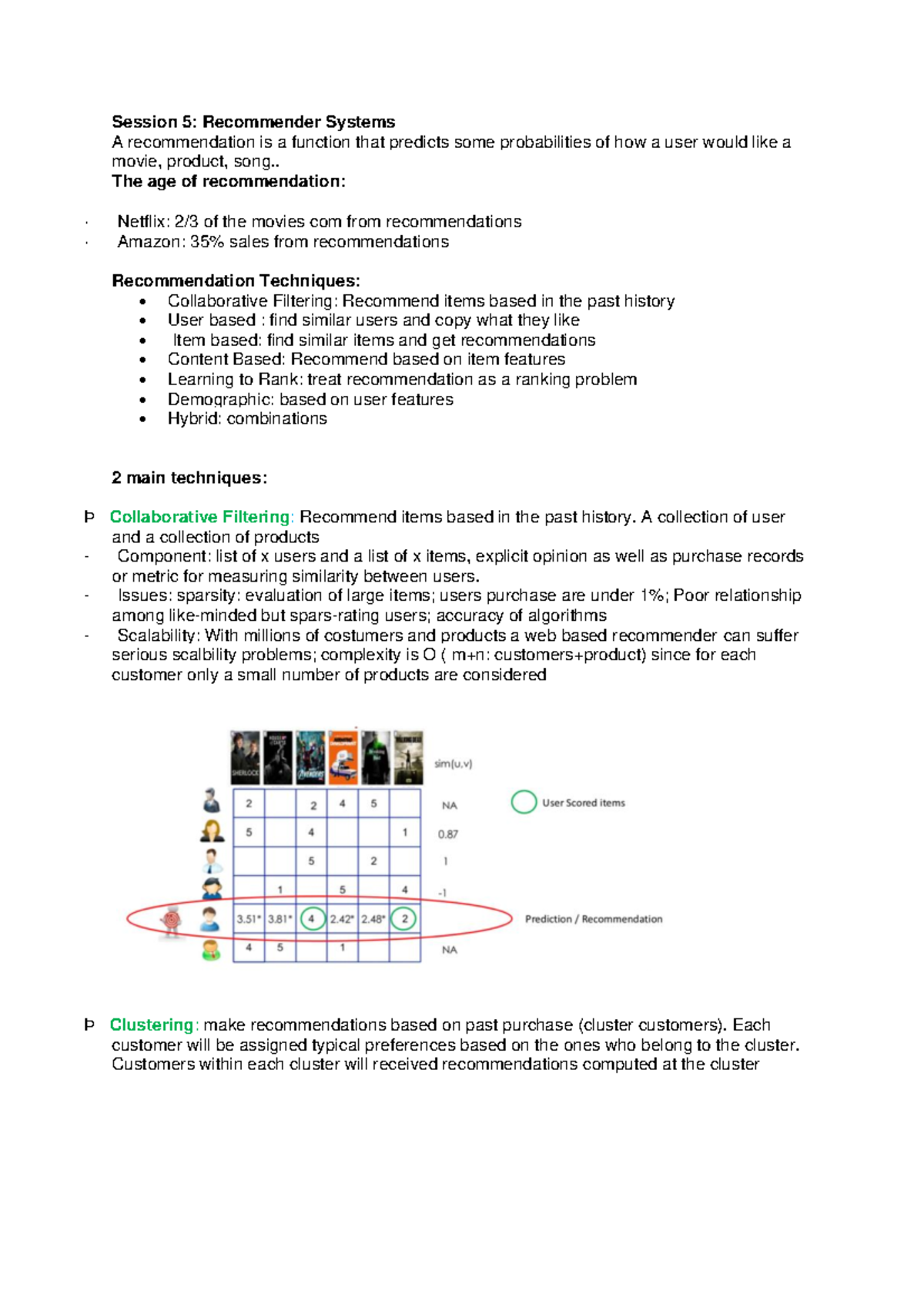 BIG DATA - BIG DATA - Session 5: Recommender Systems A recommendation ...