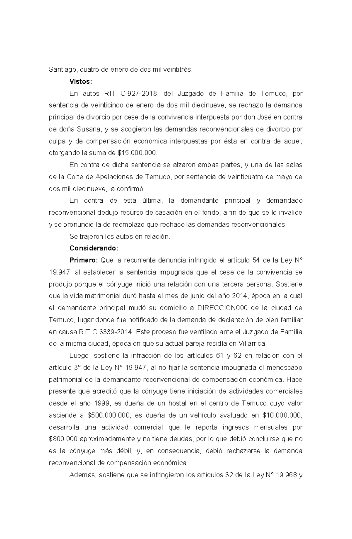 Sentencia corte suprema 1 - Santiago, cuatro de enero de dos mil
