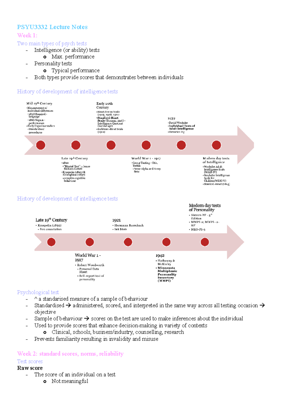 Psyu3332 Lecture Notes - PSYU3332 Lecture Notes Week 1: Two main types ...