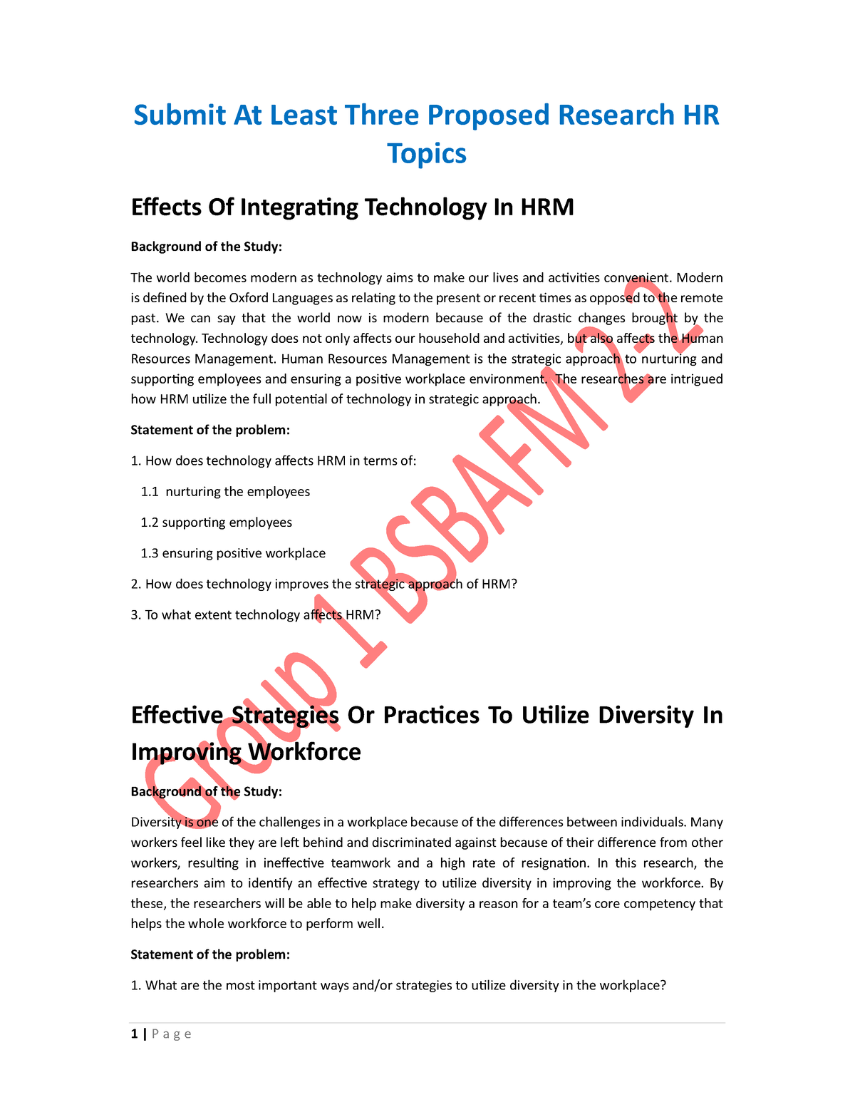 research topics on hr manager