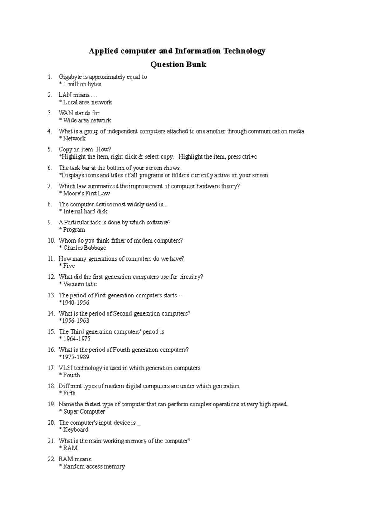 Nursing MCQ ICT MCQ sugesttion Applied computer and Information