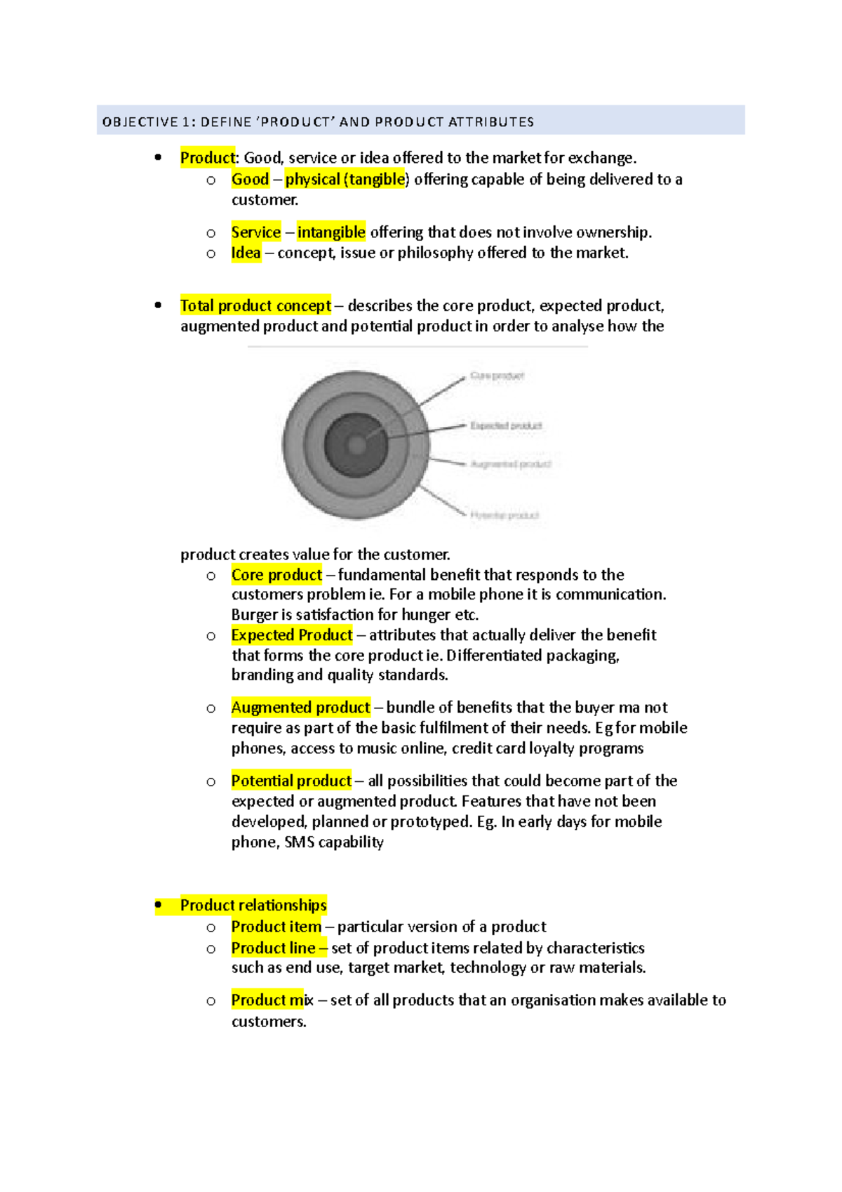 Week 7 - Lecture Notes 7 - OBJECTIVE 1: DEFINE ‘PRODUCT’ AND PRODUCT ...