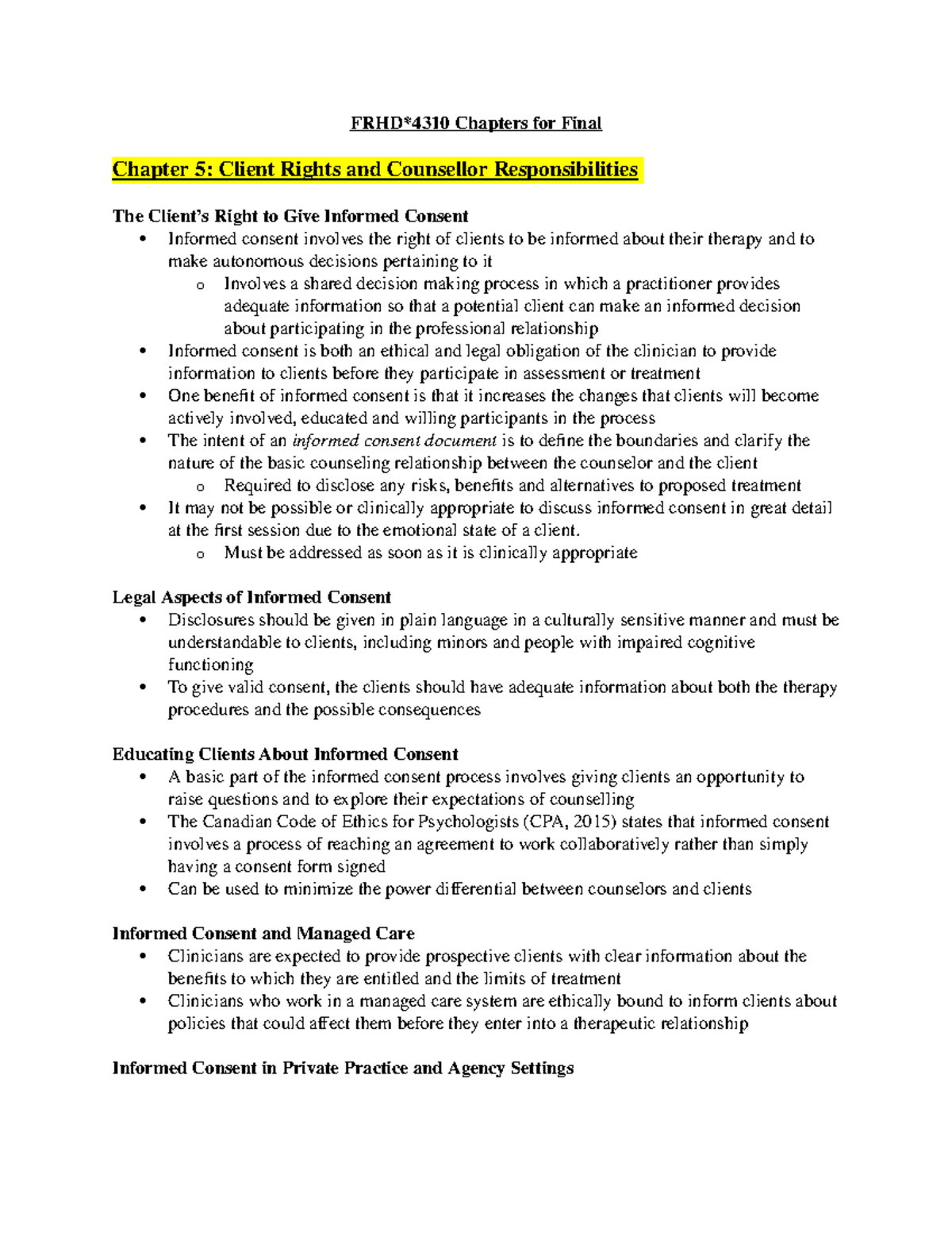 Chapters For Final Exam - FRHD*4310 Chapters For Final Chapter 5 ...