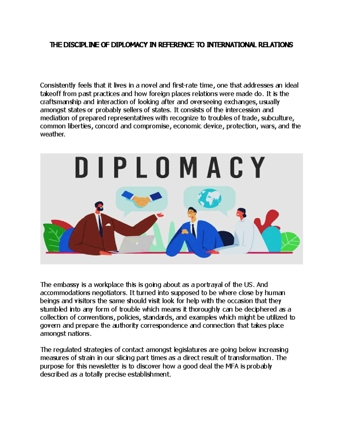 research topics for diplomacy