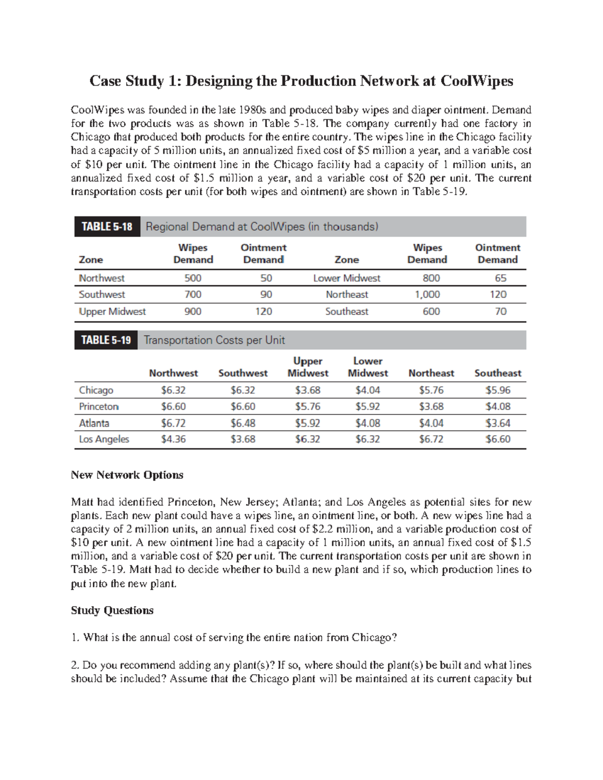 coolwipes case study excel