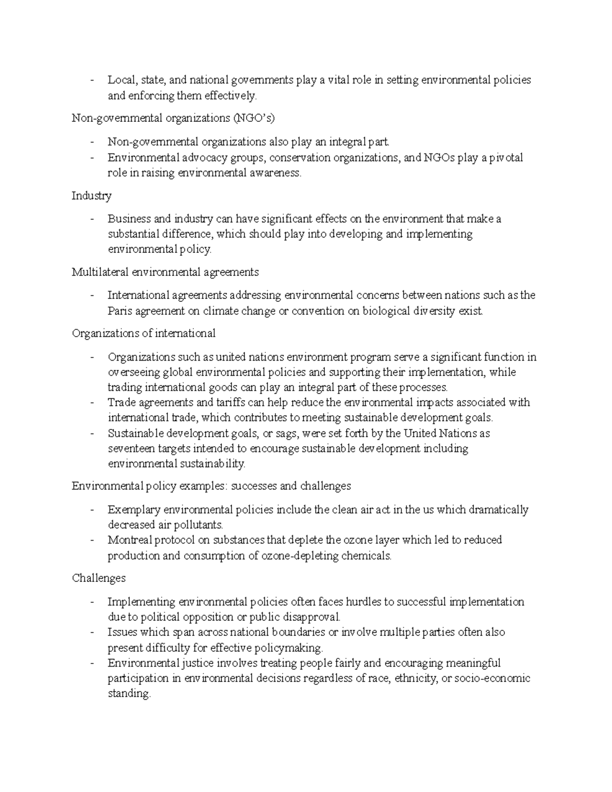 International LAW Notes 4 - Local, state, and national governments play ...