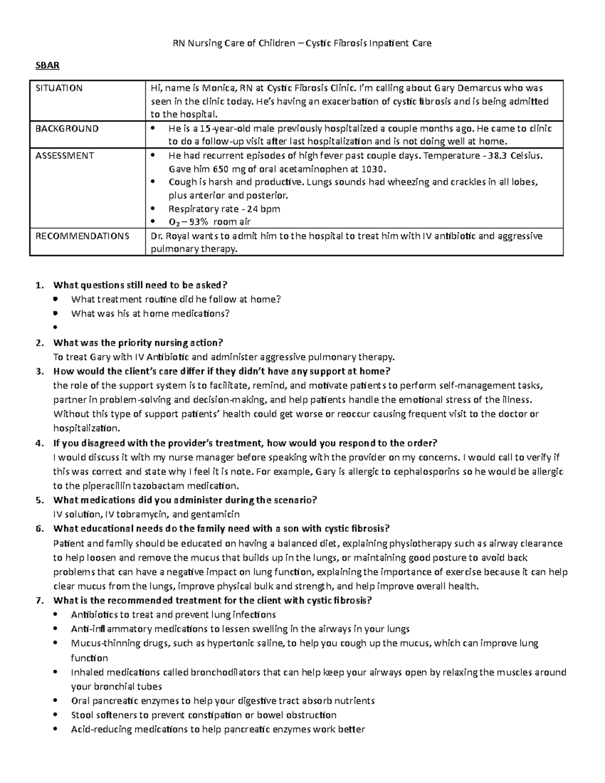 Monica Lawrence CF Impatient Notes - RN Nursing Care of Children ...