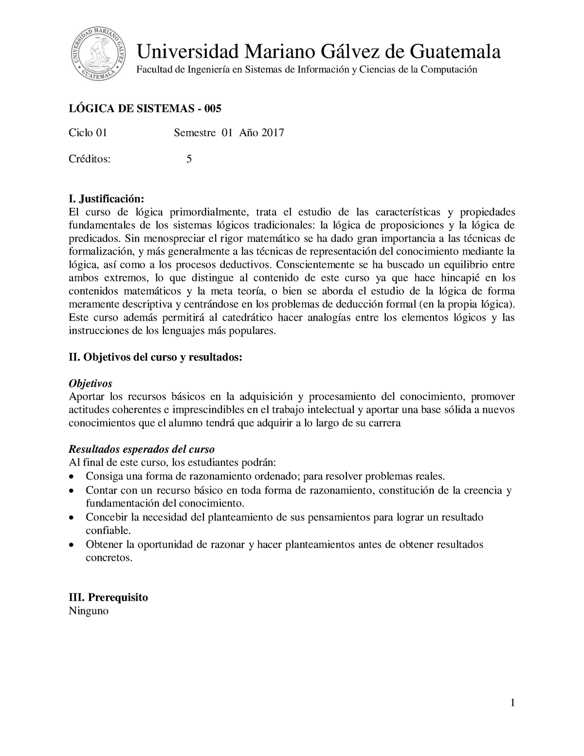 2014-1Logica - uuu - Universidad Mariano Gálvez de Guatemala Facultad ...